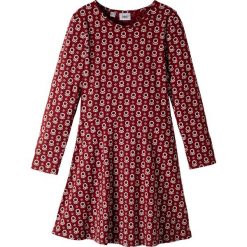 Sukienka z dżerseju bonprix czerwony kasztanowy z nadrukiem. Czerwone sukienki dziewczęce bonprix, z nadrukiem, z dżerseju, z długim rękawem, długie, rozkloszowane. Za 34,99 zł.