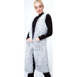 Kamizelki damskie: Kamizelka długa szara Y4006