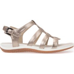 Sandały GEOX D SANDAL VEGA. Czarne sandały damskie Geox, bez wzorów, z tworzywa sztucznego, bez obcasa, bez zapięcia. Za 349,90 zł.