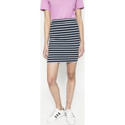 Tommy Jeans - Spódnica. Niebieskie spódniczki damskie dzianinowe marki Tommy Jeans, s, z podwyższonym stanem, mini. W wyprzedaży za 169,90 zł.