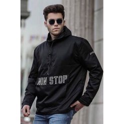 Bluza męska LEONIDAS BLACK. Czarne bluzy męskie IVET, m, bez wzorów, z kapturem, bez rękawów, z kapturem. W wyprzedaży za 119,00 zł.