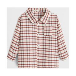 Mango Kids - Koszula dziecięca Peach 80-104 cm. Białe koszule chłopięce z bawełny, eleganckie, długie. Za 69,90 zł.