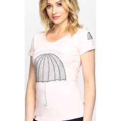 Różowy T-shirt Underground. Czerwone bluzki damskie Born2be, l. Za 49,99 zł.