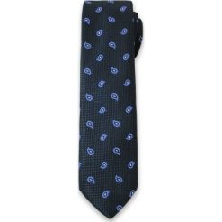 Elegancki Krawat Męski w Niebieski Wzór Paisley -6cm- Alties, Ciemny Niebieski KRALTS0095. Niebieskie krawaty męskie Alties, paisley, z tkaniny, eleganckie. Za 39,00 zł.