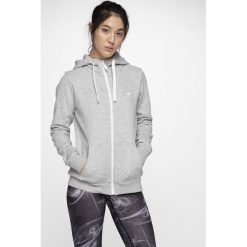 Bluza damska BLD300 - chłodny jasny szary melanż. Szare bluzy damskie m, bez wzorów, z dzianiny, bez rękawów, z kapturem. Za 139,99 zł.