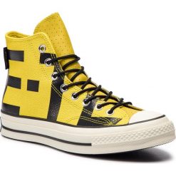 Trampki CONVERSE - Chuck 70 Hi 163226C Bold Citron/Black/Egred. Żółte półbuty męskie Converse, na co dzień, bez wzorów, ze skóry, bez zapięcia. W wyprzedaży za 369,00 zł.