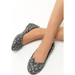 Baleriny damskie: Granatowe Balerinki Floriss