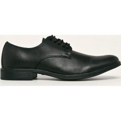 Jack & Jones - Półbuty. Czarne buty wizytowe męskie Jack & Jones, bez wzorów, z gumy, wizytowe, na sznurówki. Za 219,90 zł.