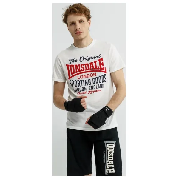 Lonsdale Koszulka Ss Usborne , biały, rozmiar M. Białe koszulki męskie Lonsdale, m, z nadrukiem, z bawełny, eleganckie, bez kołnierzyka, bez rękawów. W wyprzedaży za 39,99 zł.