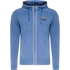 Sweter AERONAUTICA MILITARE Niebieski. Niebieskie swetry męskie marki Aeronautica Militare, bez wzorów, z bawełny, z kapturem, z kapturem. Za 720,00 zł.