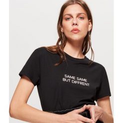 T-shirty damskie: Koszulka z napisem kolekcja equal - Czarny