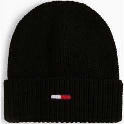 Tommy Jeans - Czapka męska, czarny. Czarne czapki męskie Tommy Jeans, z haftami, z dzianiny. Za 129,95 zł.