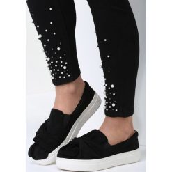 Trampki damskie slip on: Czarne Slip On Houndstooth
