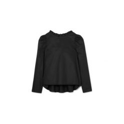 Bluzka Sara. Białe bluzki damskie Martino demi, l, bez wzorów, z jeansu, eleganckie, bez kołnierzyka, z długim rękawem. Za 299,00 zł.