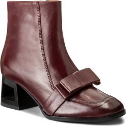 Botki EVA MINGE - Jessenia 2R 17SF1372249EF 134. Czerwone botki damskie na obcasie marki Eva Minge, ze skóry. W wyprzedaży za 309,00 zł.