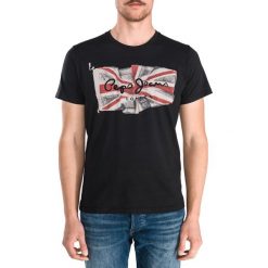 Pepe Jeans Flag Koszulka Czarny. Czarne podkoszulki męskie Pepe Jeans, s, z nadrukiem, z bawełny, z krótkim rękawem. Za 140,95 zł.