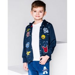 Bluzy chłopięce: BLUZA ROZPINANA Z KAPTUREM DZIECIĘCA KB017 – GRANATOWA