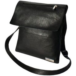 Torebki klasyczne damskie: Skórzana torebka w kolorze czarnym – (S)27 x (W)26 x (G)9 cm