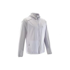 Kurtka - Wiatrówka Do Biegania Męska Run Wind Biała. Białe kurtki sportowe męskie KALENJI, xl, bez wzorów, z poliesteru, bez kaptura, do biegania. Za 49,99 zł.