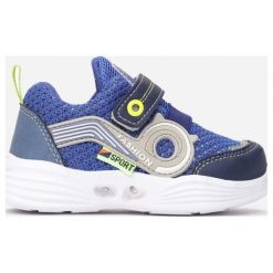 Granatowe Buty Sportowe Mellogana. Niebieskie buty chłopięce sportowe Born2be, ze skóry, przed kostkę, bez zapięcia. Za 69,99 zł.