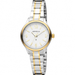 Zegarek kwarcowy w kolorze srebrno-biało-złotym. Szare, analogowe zegarki damskie Esprit Watches, ze stali. W wyprzedaży za 136,95 zł.