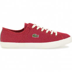 Lacoste Ramer 116 1 731SPW0023112. Czerwone trampki i tenisówki damskie Lacoste, bez wzorów, z gumy, bez zapięcia. W wyprzedaży za 189,99 zł.