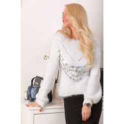 Sweter damski RAMIKA. Białe bluzy damskie uniwersalny. W wyprzedaży za 69,00 zł.