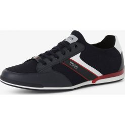 BOSS - Tenisówki męskie – Saturn, niebieski. Niebieskie trampki męskie Boss, bez wzorów, eleganckie, bez zapięcia. Za 749,95 zł.