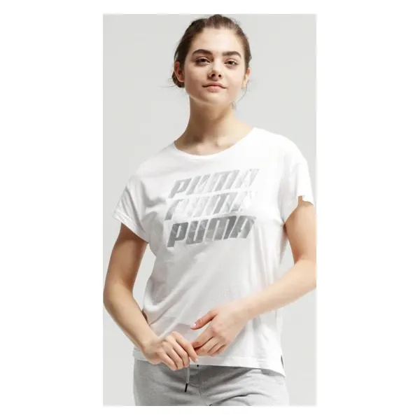 Puma Koszulka Ss Modern Sports Graphic , biały, rozmiar L. Białe t-shirty damskie Puma, s, bez wzorów, z bawełny, sportowe, bez kołnierzyka. W wyprzedaży za 59,99 zł.