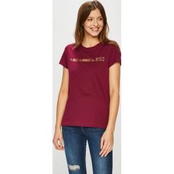 Only - Top. Brązowe topy damskie ONLY, l, z nadrukiem, z bawełny, z okrągłym kołnierzem. Za 59,90 zł.