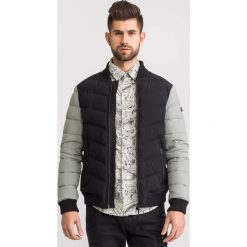 Czarno-szara pikowana bomberka męska. Czarne płaszcze męskie Armani Jeans, m, bez wzorów, bez kaptura. Za 759,60 zł.