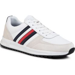 Sneakersy TOMMY HILFIGER - Modern Corporate Leather Runner FM0FM02662 White YBS. Białe sneakersy męskie TOMMY HILFIGER, bez zapięcia. W wyprzedaży za 359,00 zł.