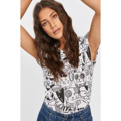 Answear Lab - T-shirt. Białe bluzki damskie Answear Lab, s, bez wzorów, z bawełny, casualowe, z okrągłym kołnierzem. Za 59,90 zł.
