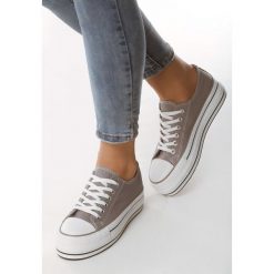 Szare Trampki Dandy. Szare trampki i tenisówki damskie Born2be, bez wzorów, przed kostkę, na sznurówki. Za 69,99 zł.