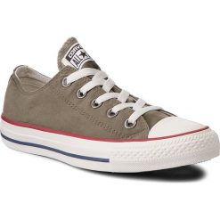 Trampki CONVERSE - Ctas Ox 157641C Medium Olive/Garnet/Egret. Zielone półbuty damskie Converse, bez wzorów, z gumy, bez obcasa, na płaskiej podeszwie, bez zapięcia. W wyprzedaży za 229,00 zł.