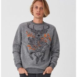 Bluza z nadrukiem - Szary. Szare bluzy damskie House, s, z nadrukiem, bez rękawów, bez kaptura. Za 89,99 zł.