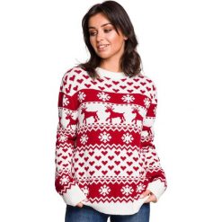 Sweter z motywem świątecznym - model 2. Swetry damskie BE, na zimę, s, bez wzorów, wizytowe, bez rękawów, długie, bez kaptura. W wyprzedaży za 139,00 zł.
