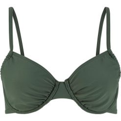 Biustonosz bikini na fiszbinach bonprix oliwkowy. Zielone stroje kąpielowe damskie bonprix, z nadrukiem. Za 37,99 zł.