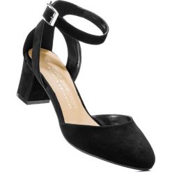 Czółenka z paskiem bonprix czarny. Czarne buty ślubne damskie marki bonprix, w paski. Za 89,99 zł.