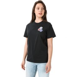 Converse Distort Koszulka Wielokolorowy. Czarne koszulki damskie Converse, xl, z nadrukiem, z bawełny, bez kołnierzyka, z krótkim rękawem. Za 119,95 zł.