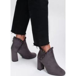 Szare Botki Walk This Way. Szare botki damskie Renee, eleganckie, bez obcasa, na obcasie, na zamek. Za 89,99 zł.