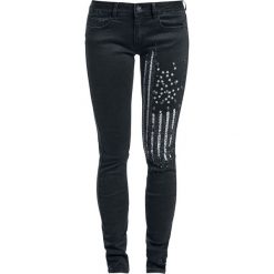 Rurki damskie: Rock Rebel by EMP Rivet Flag Megan (Skinny Fit) Spodnie damskie czarny