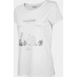 T-shirt damski TSD606 - biały - Outhorn. Białe koszulki damskie Outhorn, bez wzorów, bez kołnierzyka, bez rękawów. Za 39,99 zł.