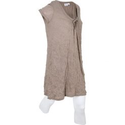 Długa tunika z kreszowanego materiału + legginsy 3/4 bonprix brunatny. Brązowe tuniki damskie bonprix. Za 109,99 zł.