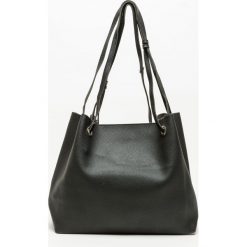 Kopertówki damskie: Torba typu shopper z kopertówką w zestawie czarna