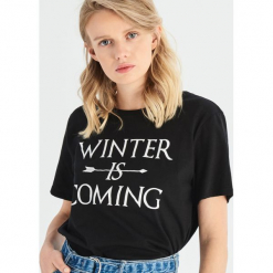 T-shirt Game of Thrones - Czarny. Czarne t-shirty damskie marki Sinsay, s, bez wzorów, bez kołnierzyka. Za 39,99 zł.