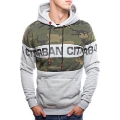 Bluza męska z kapturem szara Recea. Szare bluzy męskie Recea, xl, bez wzorów, z bawełny, z kapturem, bez rękawów, z kapturem. Za 56,69 zł.