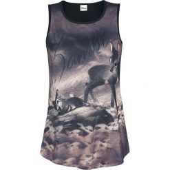 Bambi Funny Top damski wielokolorowy. Szare topy damskie marki Bambi, xxl, z nadrukiem, z okrągłym kołnierzem. Za 62,90 zł.