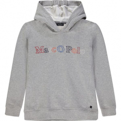 Bluza w kolorze szarym. Białe bluzy dziewczęce z nadrukiem marki Marc O'Polo Junior, z okrągłym kołnierzem, z długim rękawem. W wyprzedaży za 105,95 zł.