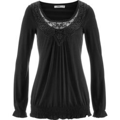 Tunika shirtowa, długi rękaw bonprix czarny. Czarne tuniki damskie bonprix. Za 74,99 zł.